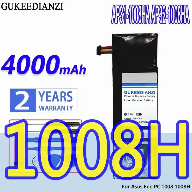 أداء جيد لدرجة الحرارة المنخفضة 4000Mah لبطارية الكمبيوتر المحمول Asus Eee PC 1008 1008H 1008HA AP31-1008HA AP32-1008HA