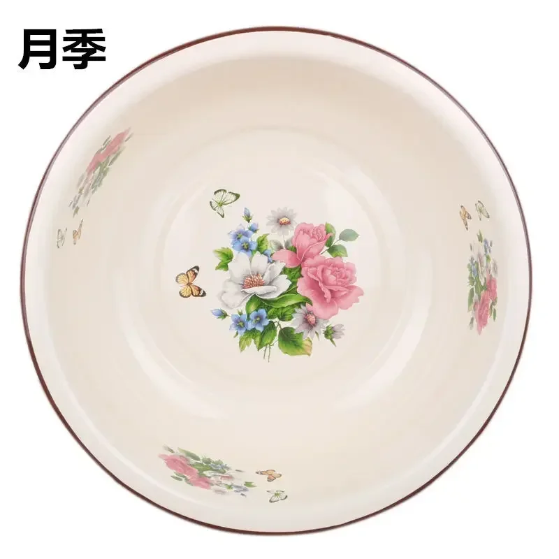 

Enamel Basin Washbasin 34cm 36cm Household Iron Porcelain Basin Ramen Bowl Bowls Stainless Steel Bowl Salad Bowl Rice Washing