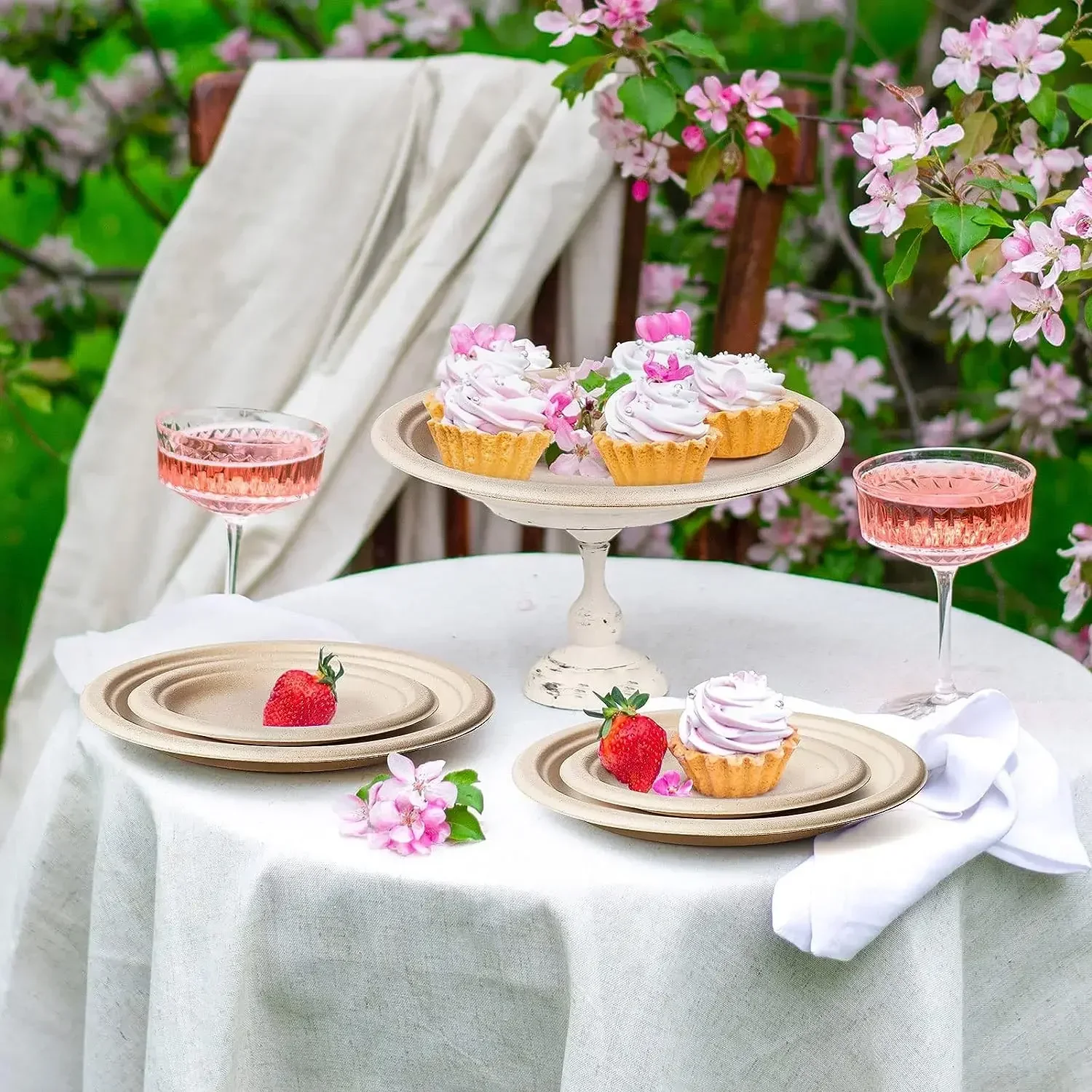 Paper Plates 9/7/6 Inches Disposable Plates For Party 100% Compostable Plate Microwavable Paper Plate Bulk 50PCS 100PCS