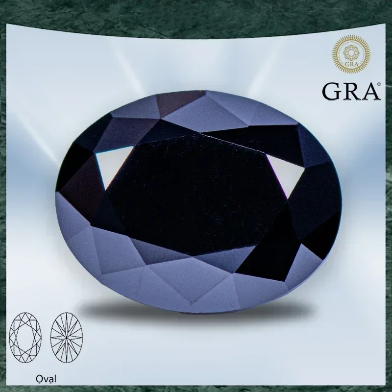 

Moissanite Stone Black Oval Cut Natural Color VVS1 with GRA Certificate for Gemstone Charms Top Beads Jewelry Making Materials