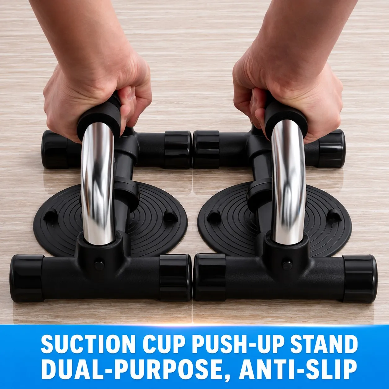 Anti-slip Push-up Bracket Suction Cup I-shaped Russian Support Men's Chest Muscle Arm Muscle Exercise Fitness Device