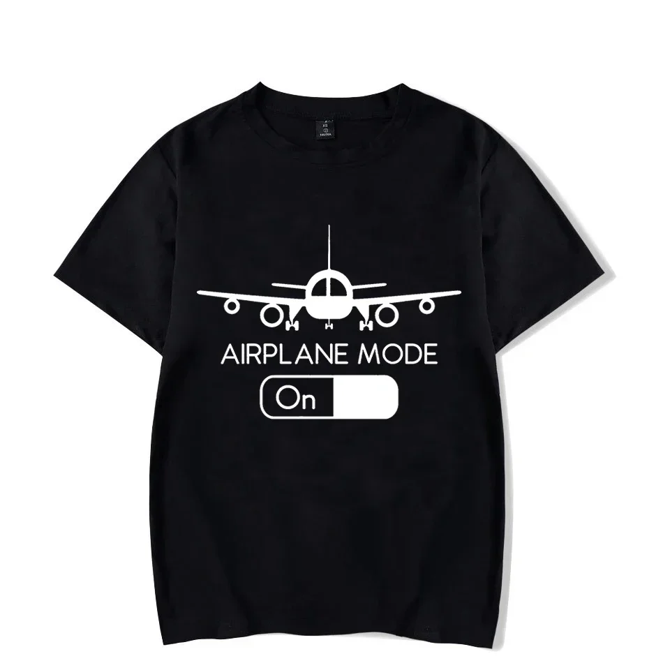 

Pilot flight mode printed T-shirt for men, summer pure cotton Harajuku T-shirt, hip-hop street fashion casual wear T-shirt