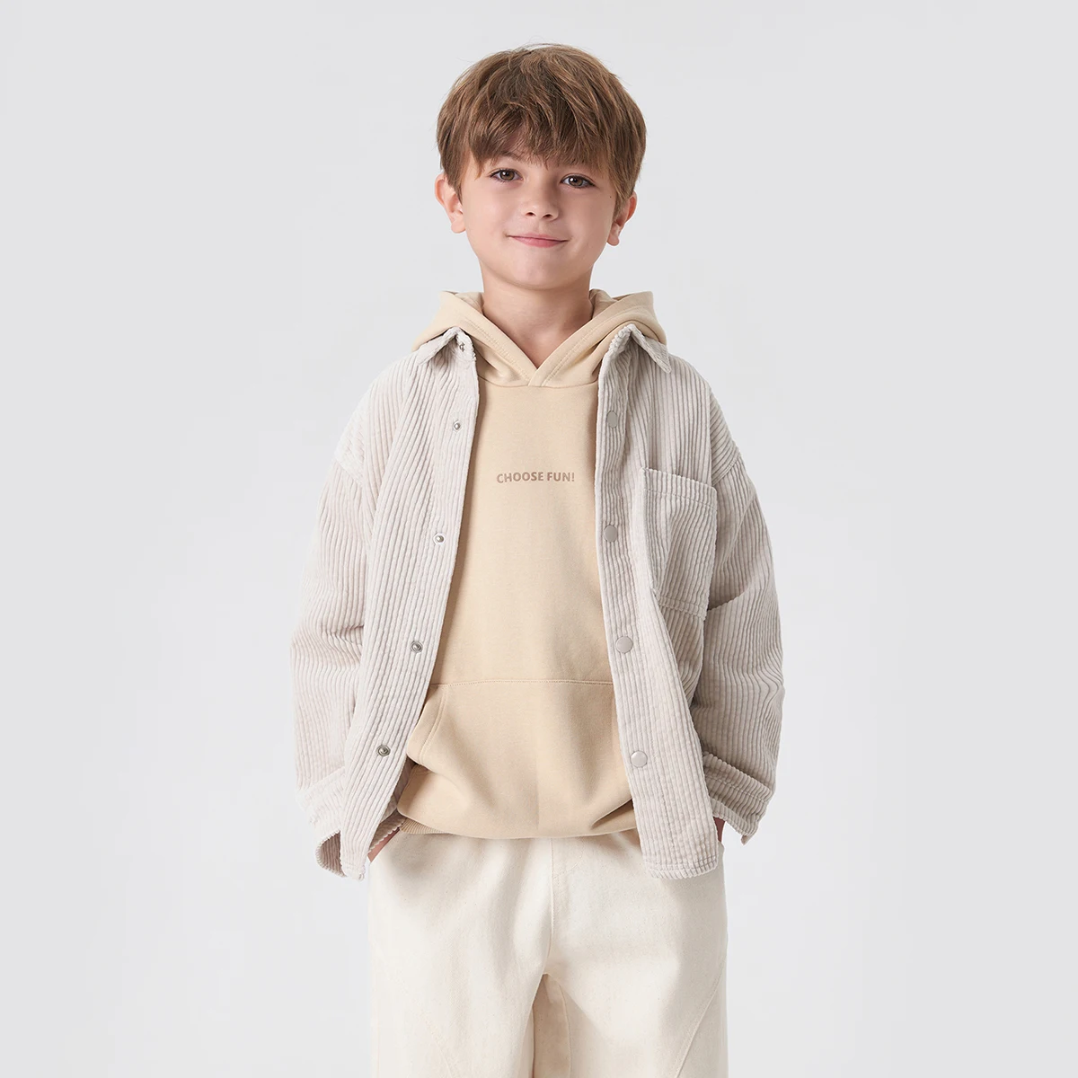 

MARC&JANIE Boys Soft Corduroy Lapel Shirt Kids Tops for Autumn 231806