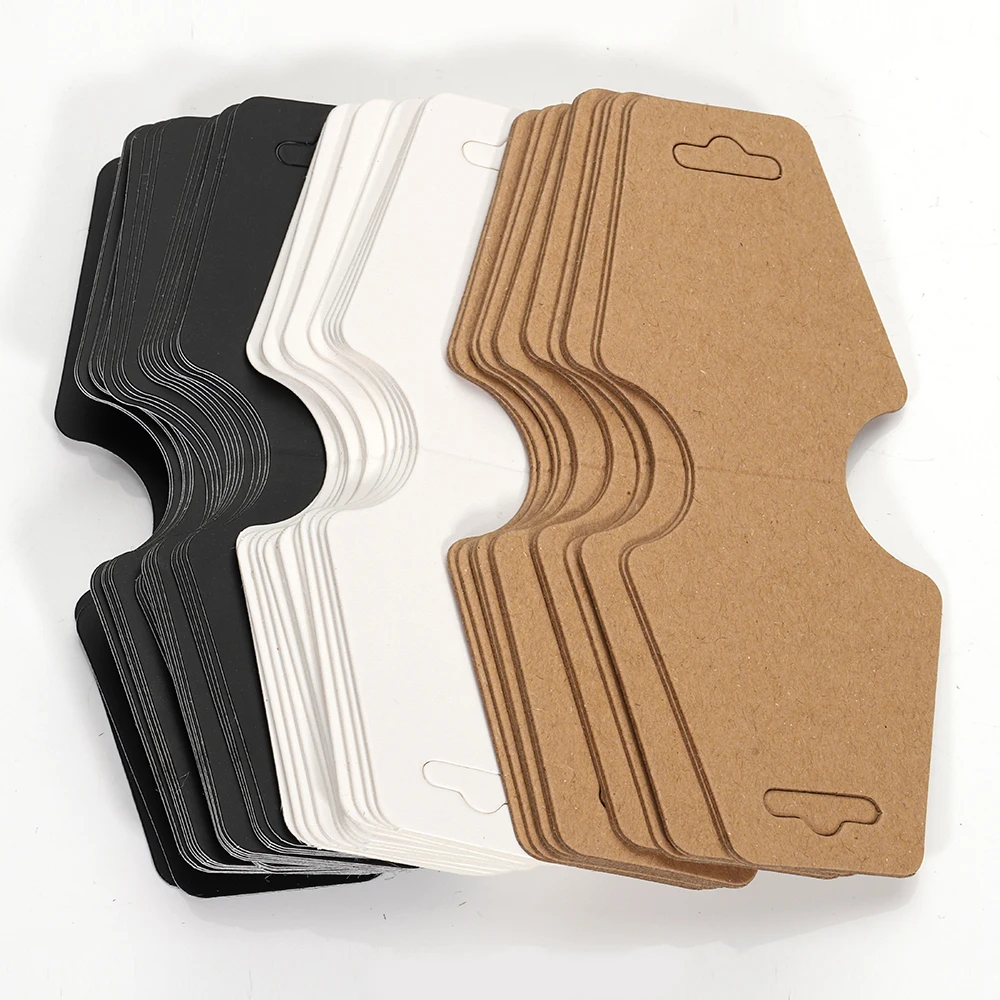 

50pcs/lot 5x12cm Foldable Blank Kraft Paper Card for Necklace Bracelet Headband Hairband Display jewelry organizer gift box NONE