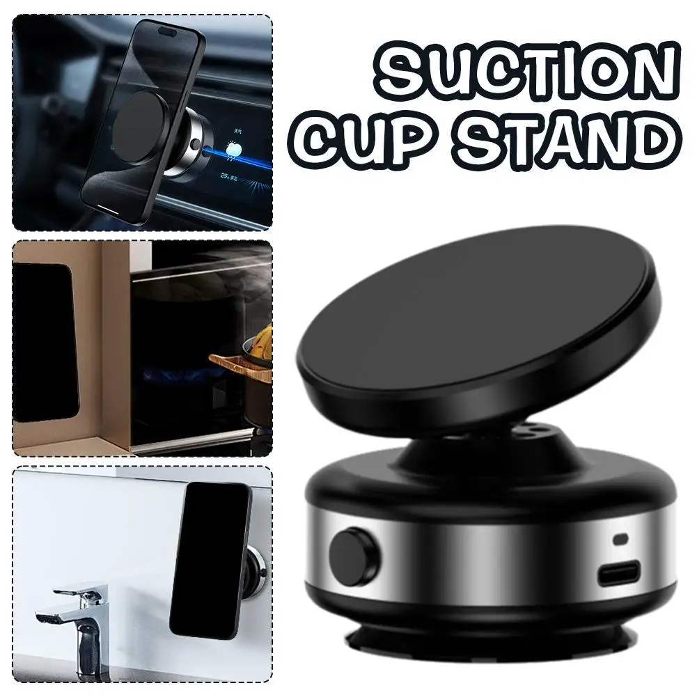 Car Mounted Magnetic Vacuum Suction Phone Holder Car Portable 360 ° Adjustable Charge Base Magnetic Aluminum Alloy Phone Holder