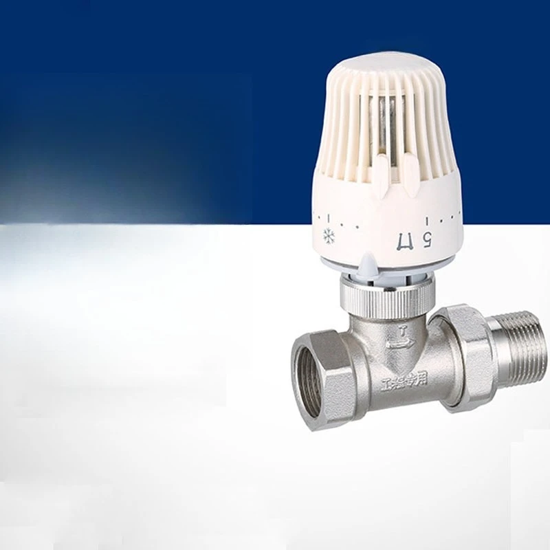 National standard valve Brass automatic constant temperature valve forging nickel-plated straight temperature control valve