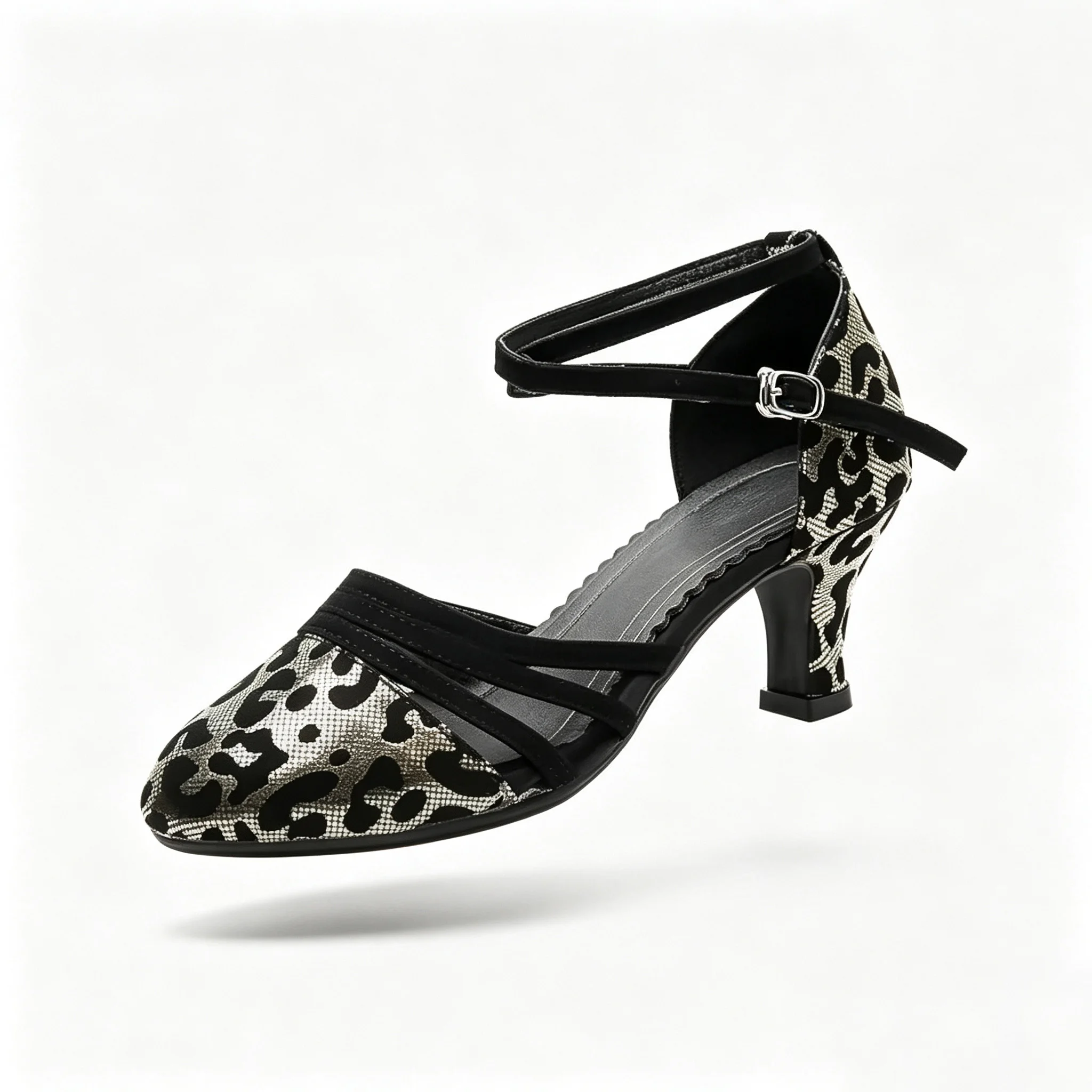 Evk Leopard Print Pointed Toe Women's Dance Shoes for Ballroom Latin Salsa Tango Party Performance Fashionable Girls' Footwear