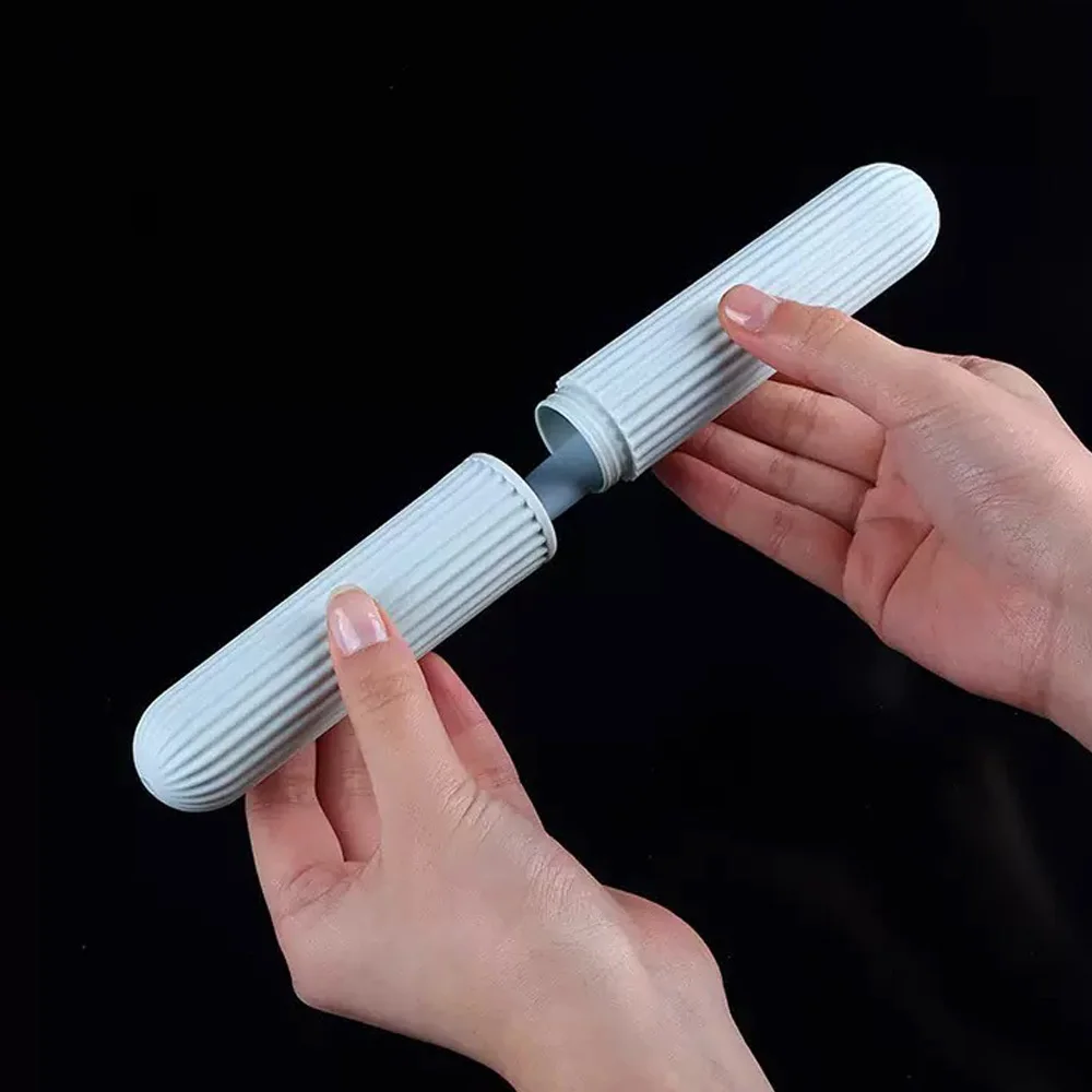 حقيبة فرشاة أسنان محمولة للسفر - حامل بلاستيكي مدمج مع خطوط بسيطة للاستخدام اليومي للتخييم في الحمام #5