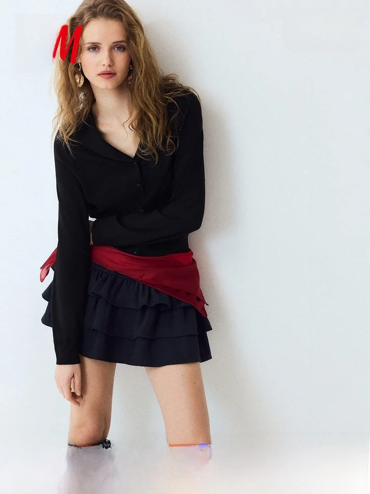 

H&M Spring New Women's Collared Open Cardigan 39933 Polyester Nylon Blend Regular Thin Simple Sle Fitted Version