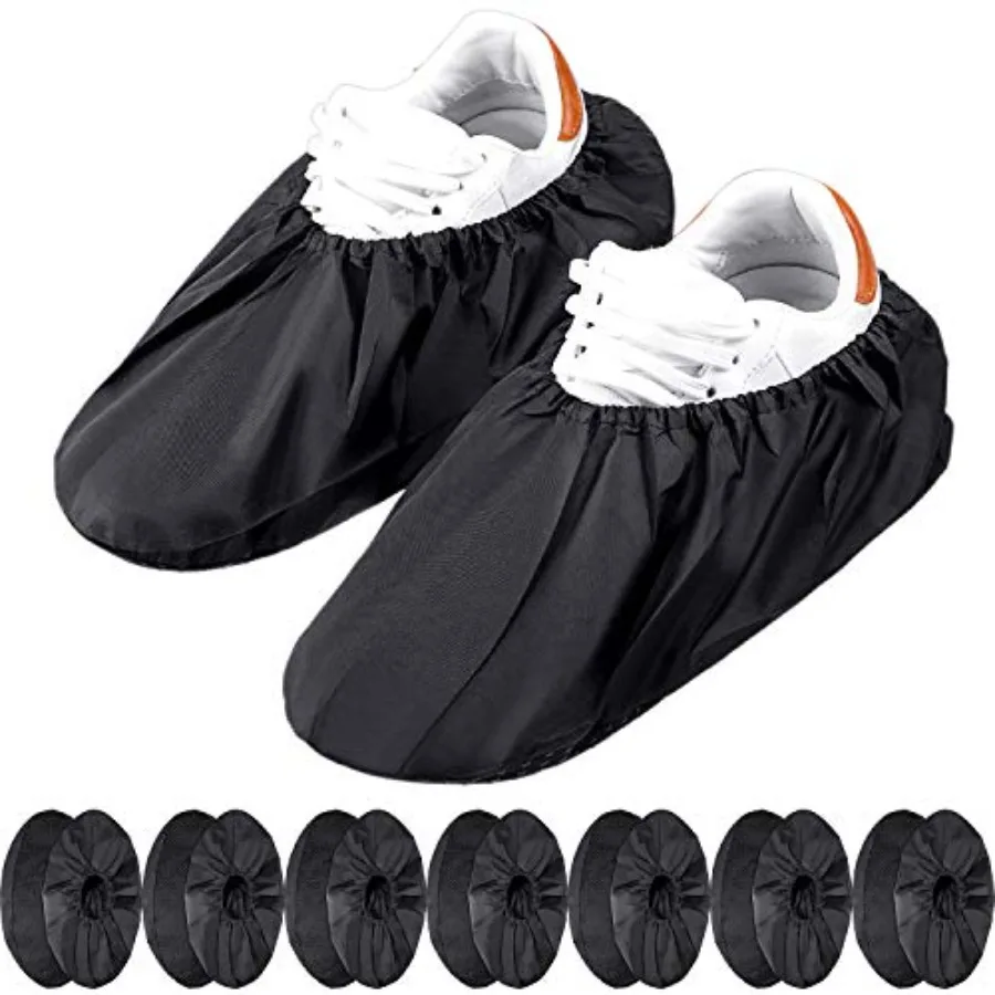 Frienda 8 Pairs Non Slip Reusable Shoe Covers Waterproof Boot Covers for Household Carpet Floor Protection Machine Washable Lar