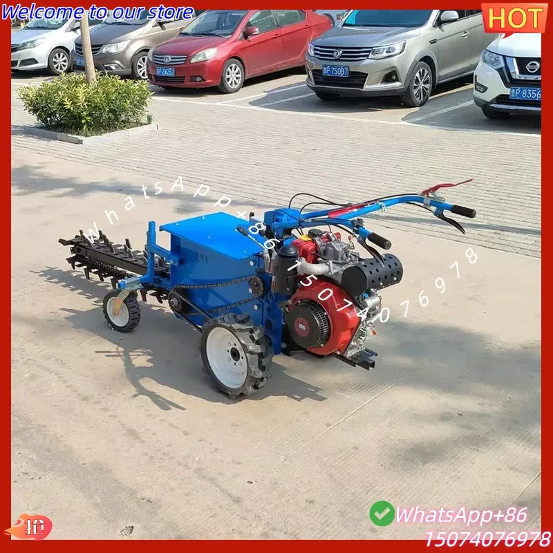 2026 2026 Hot Sales Durable Trencher Digger Noise Reduction Quick Start Stable Operation Hand Operated Chain Ditching Machine