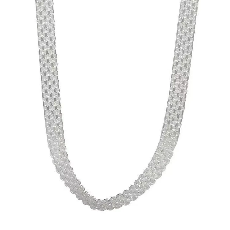 New 925 Sterling Silver Necklace Simple Style Personality Charm Women Pendant Choker Birthday Gift for Friends Exquisite Jewelry