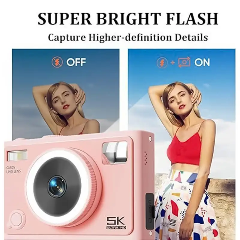 Цифровая камера для фотографии, компактная маленькая дорожная камера с защитой от сотрясений, 72 Мп, 2,8-дюймовый IPS-экран, профессиональный инструмент для фотосъемки