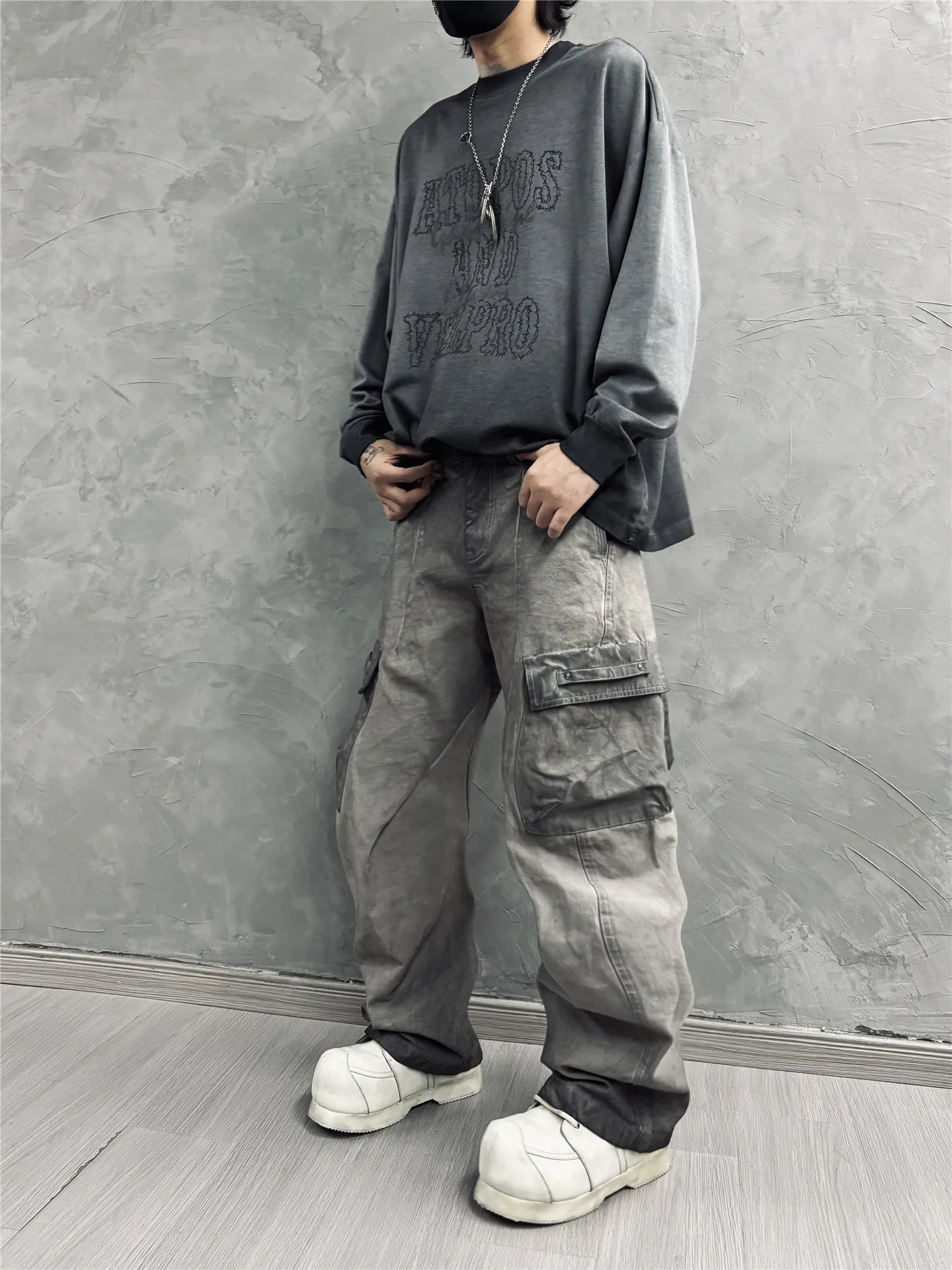 High Street Pioneer Wasteland Style Vintage Personalized Patch Pocket Work Pants Men's Fashionable Versatile Casual Pants