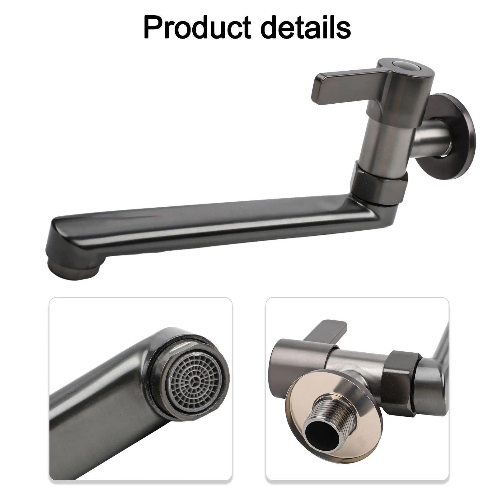 

Стильный настенный кран для холодной воды с удлиненным вылетом и функцией вращения, подходящий для любых чистящих задач