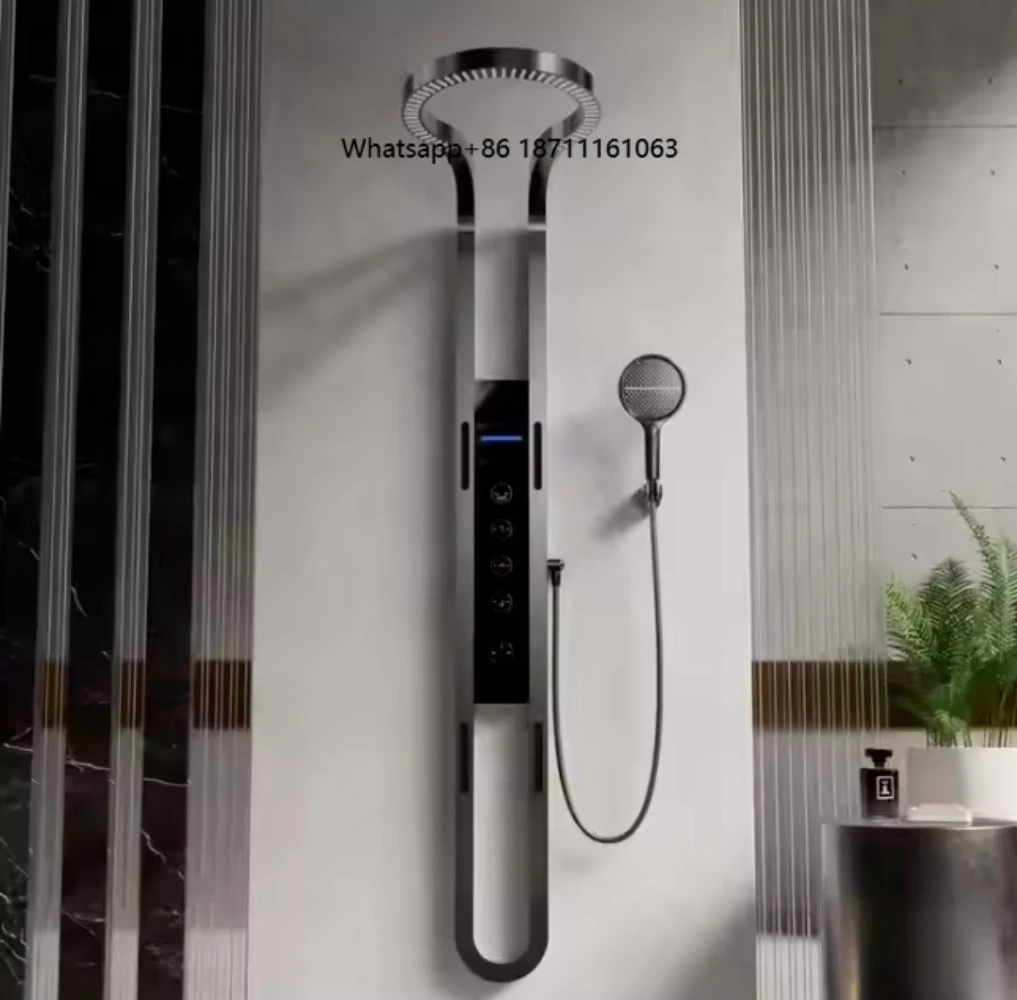 Hot Sale Stainless Steel Hotel Shower Set Wall-Mounted Jet Massage Rain Soft Spray Ceramic Polished Chrome Finish Single Handle
