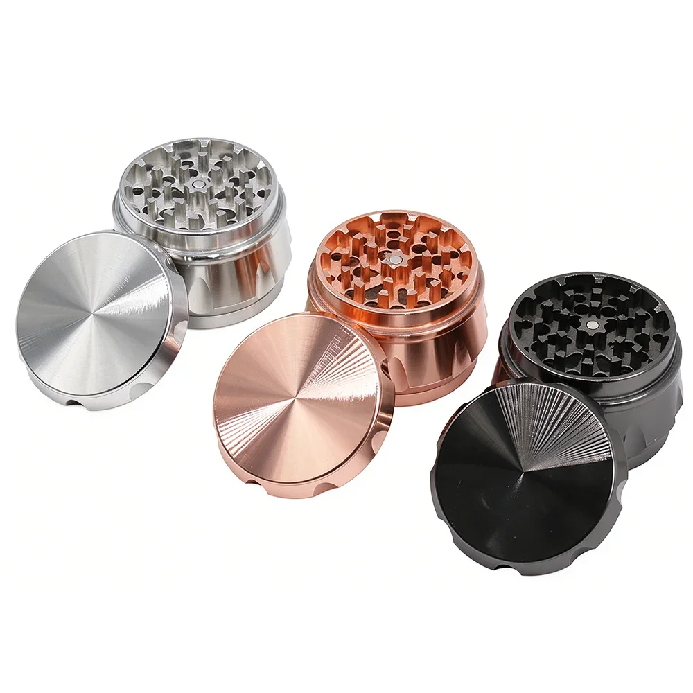 Tobacco Grinder 4 Layer 63MM Zinc Alloy with Screen Drum Spice Crusher for Smoking Accessories