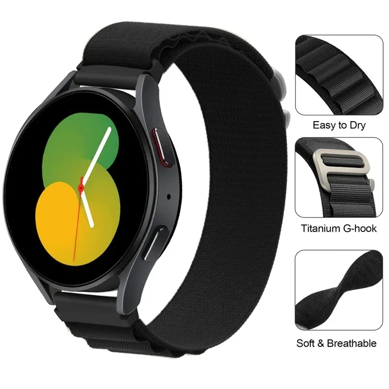 Nylon Band for Samsung Galaxy Watch7 6 5 4 40mm 44mm Classic/Active/Gear S3 Frontier 18 20 22mm Sport Loop Strap Amazfit GTS 3 4