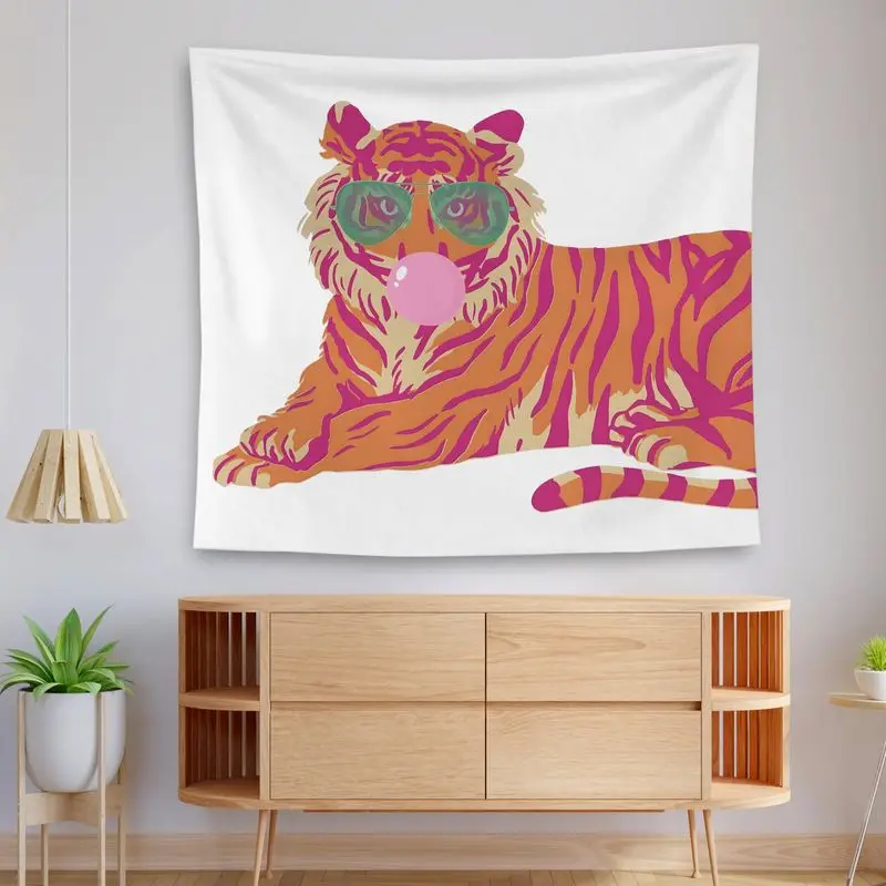 VIKAMA Cool Tiger Printed Tapestry, Trendy Wall Hanging, Stylish Animal Wall Decor for Bedroom Dorm Living Room
