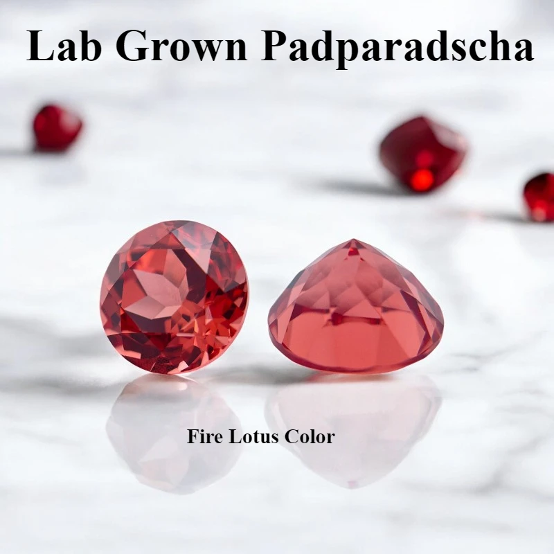 

Лабораторные выращенные бусины Padparadscha круглой формы с огненным лотосом для изготовления ювелирных изделий своими руками, материалы для подвесок, сертификат на выбор