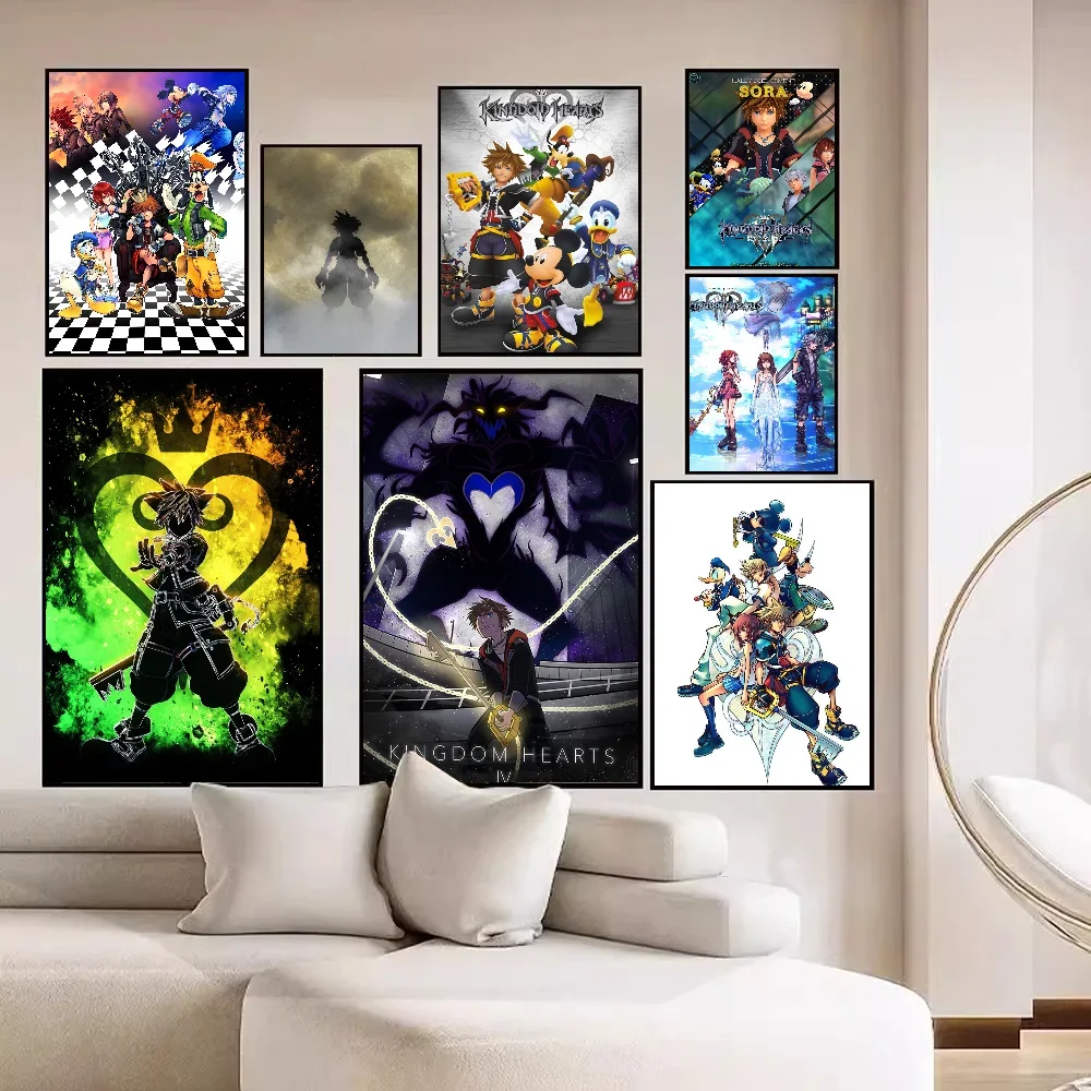 Kingdom Hearts Game Whitepaper Poster HD Quality Poster Wall Art Painting Study Room Wall Decor