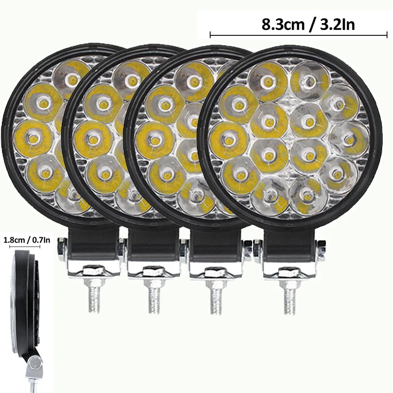 

LED Circular 9 14 19 Light 19 27 42W Automotive Work Light Off-road Motorcycle Modification Headlight Engineering Spotlight