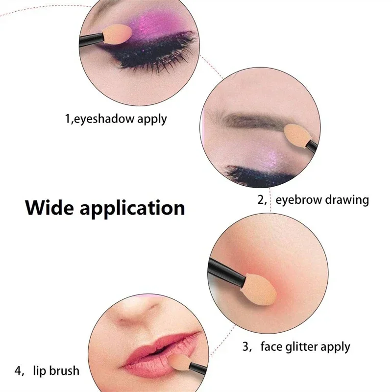 50/100pcs Nail Powder Brushes Sponge Double-head Mini Sponge Sticks Nails Art Mirror Chrome Pigment Applicator Makeup Tools image 5