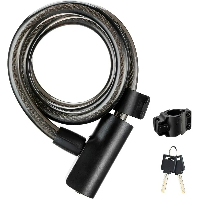 1set Zinc Alloy Motorcycle Scooter MTB Road Round Cycling Lock Bicycle Lock Portable Anti-theft Bike Cable Lock with Keys