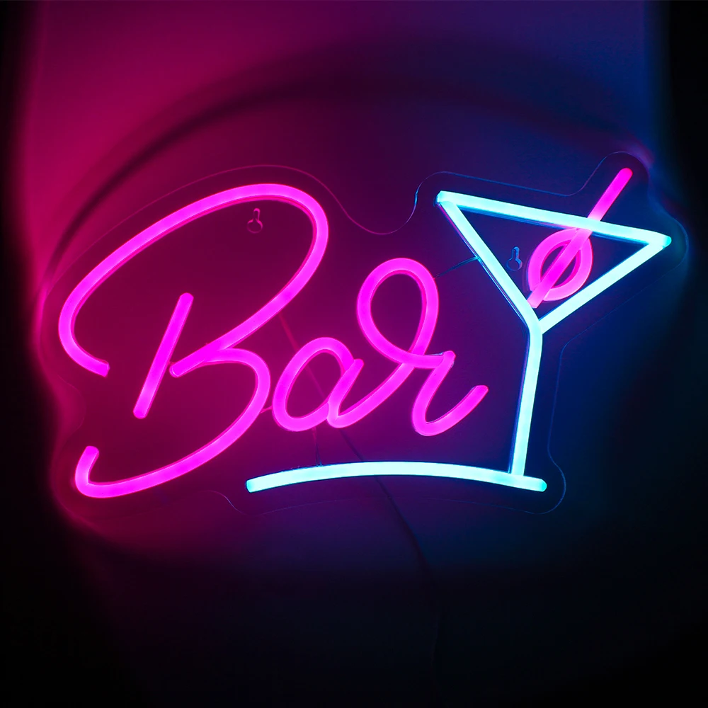 

Cocktail Bar Neon Signs For Man Cave Led Bar Sign With Usb Powered Dimmer Cocktails Neon Sign Bar Lights With Hanging Chain