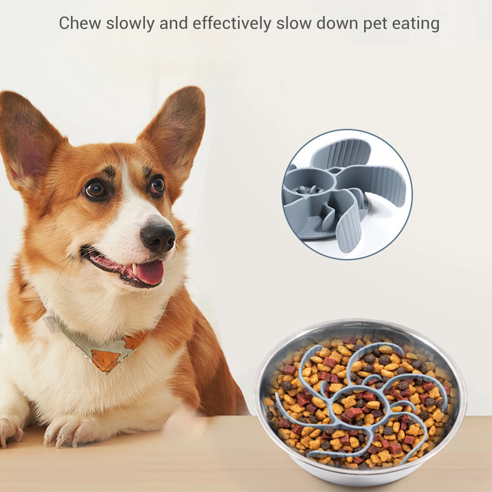 Slow Feeder Dog Bowl Insert Anti Choking Prevent Overeating Bowl Insert for Small Medium Large Pets