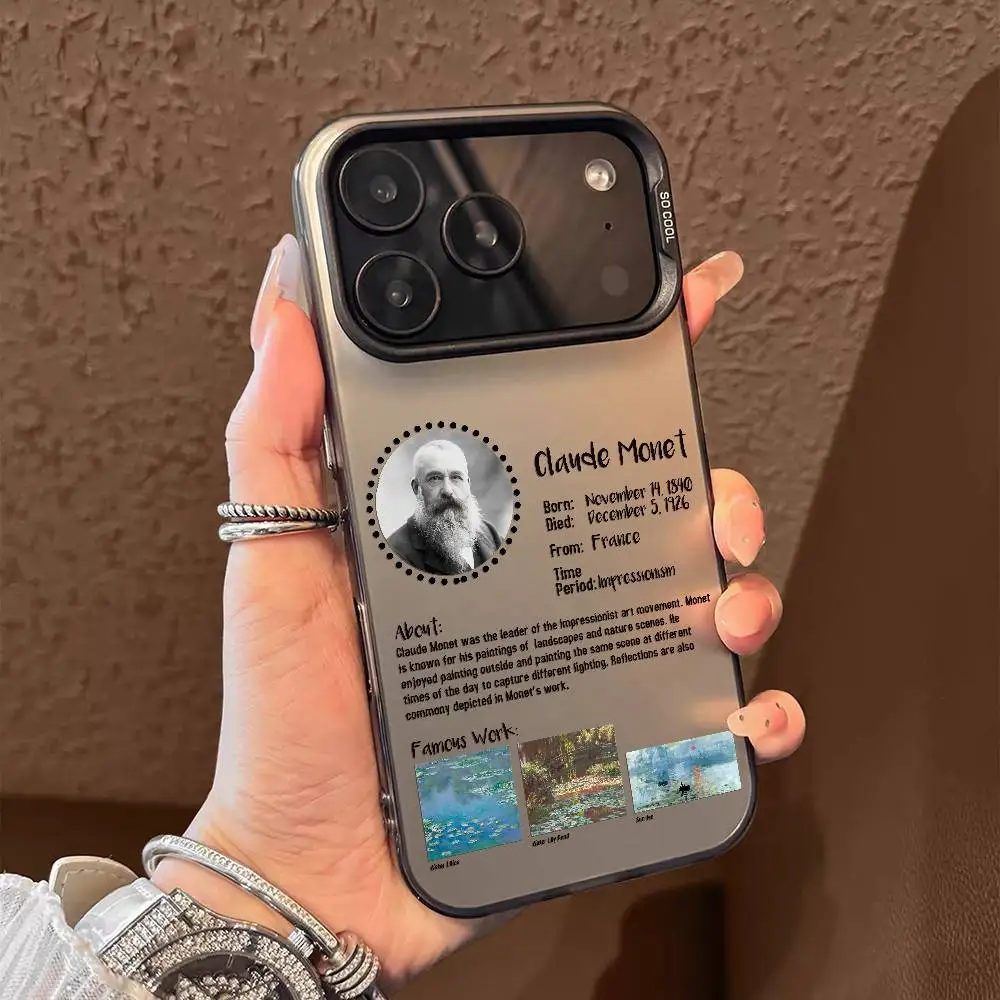 كلود مونيه النفط اللوحة جراب هاتف آيفون 17 16 15 14 13 12 11 زائد برو ماكس متعدد الألوان أورورا الليزر للصدمات فوندا غطاء