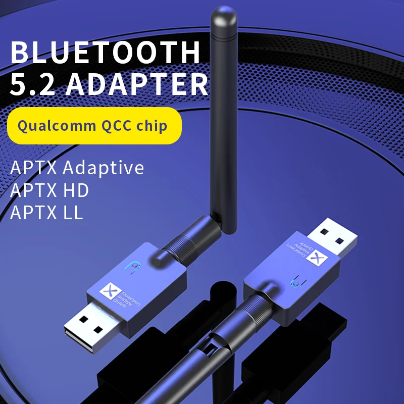 

USB Bluetooth 5,2 передатчик AptX Беспроводной USB-ключ с антенной AptX HD /LL Bluetooth аудио адаптер привод бесплатно для ПК ноутбука