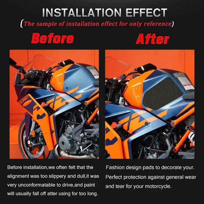 Für ktm rc390 Motorrad Tank Traktion spad Anti-Rutsch-Aufkleber Gas Knie Griffs chutz