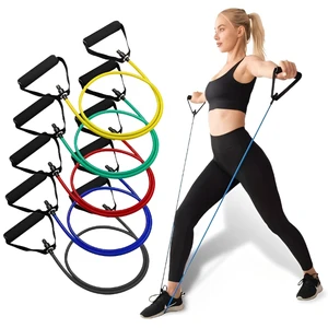 Resistance bands with handles for men and women, strength training equipment, 5 -level rope, band tube, exercise, training, home 10 Main Sales Exercise Equipment - №1