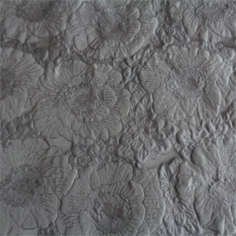 Woven jacquard embossed fabric black and white fashion bag with large