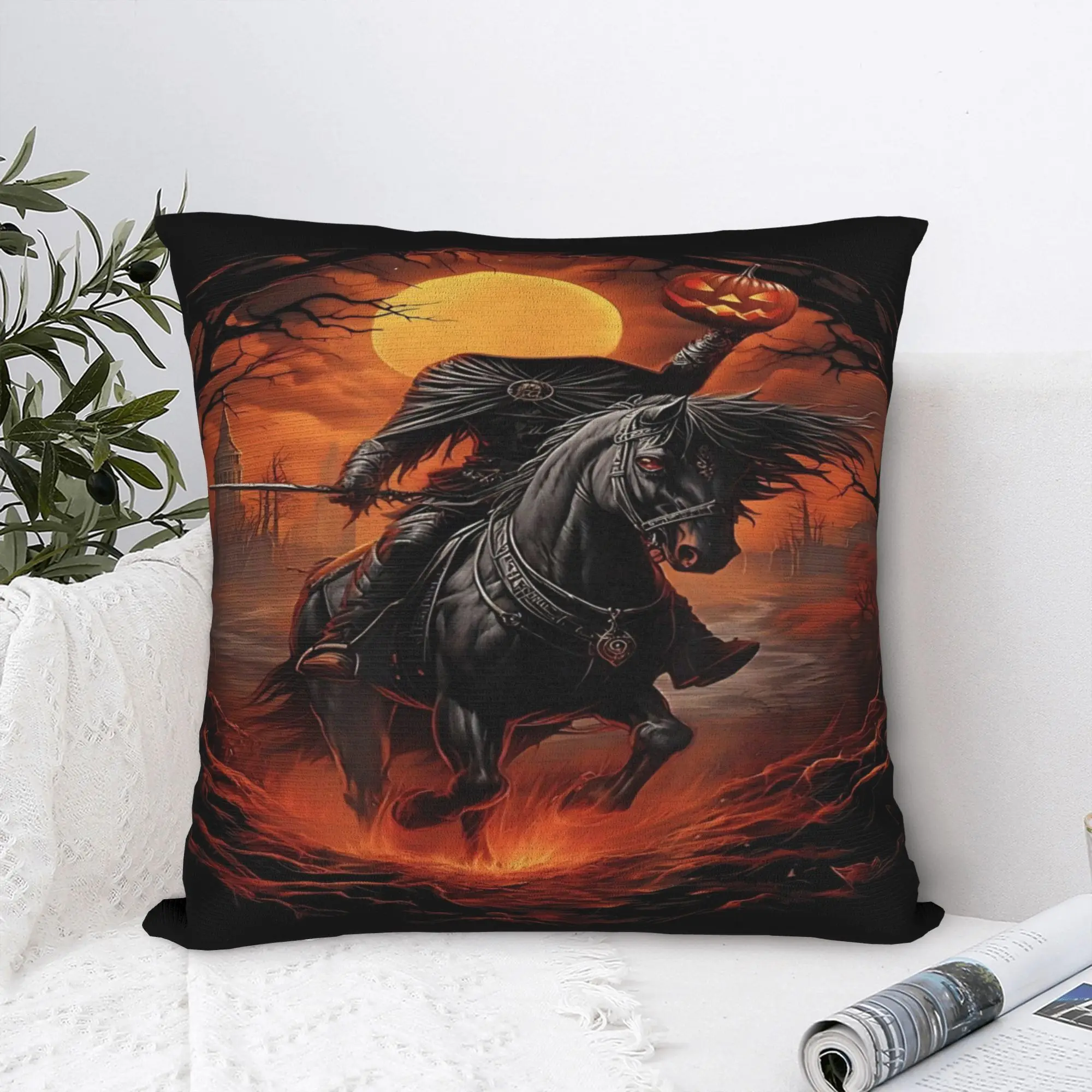 Bed Decor Headless Horseman  Pillowcase Accessories  Pillow Cover Square Multi-Size