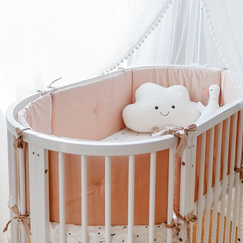 Baby Crib Cot Bumper Collision Fence 100% Pure Cotton Korea Cotton Crib Around Cushion Cot Protector Newborn Room Bedding Decor