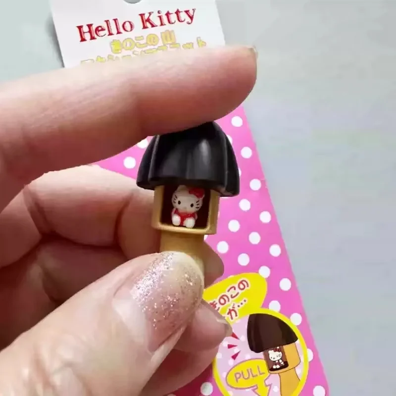 

Hot Japanese Charms Resin Chocolate Mushroom Hello Kitty Keychains Bag Pendant Kawaii Cute Vintage Toys A Holiday Gift For Girls