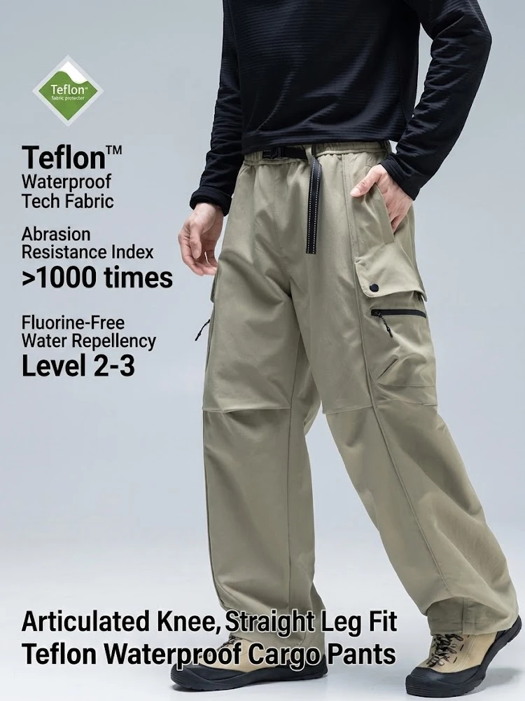 Unisex Teflon Wasserdichte Softshell-Hose - Fluoridfreie, wasserabweisende, schnelltrocknende Wanderhose mit verstellbaren Bündchen – Detail 2