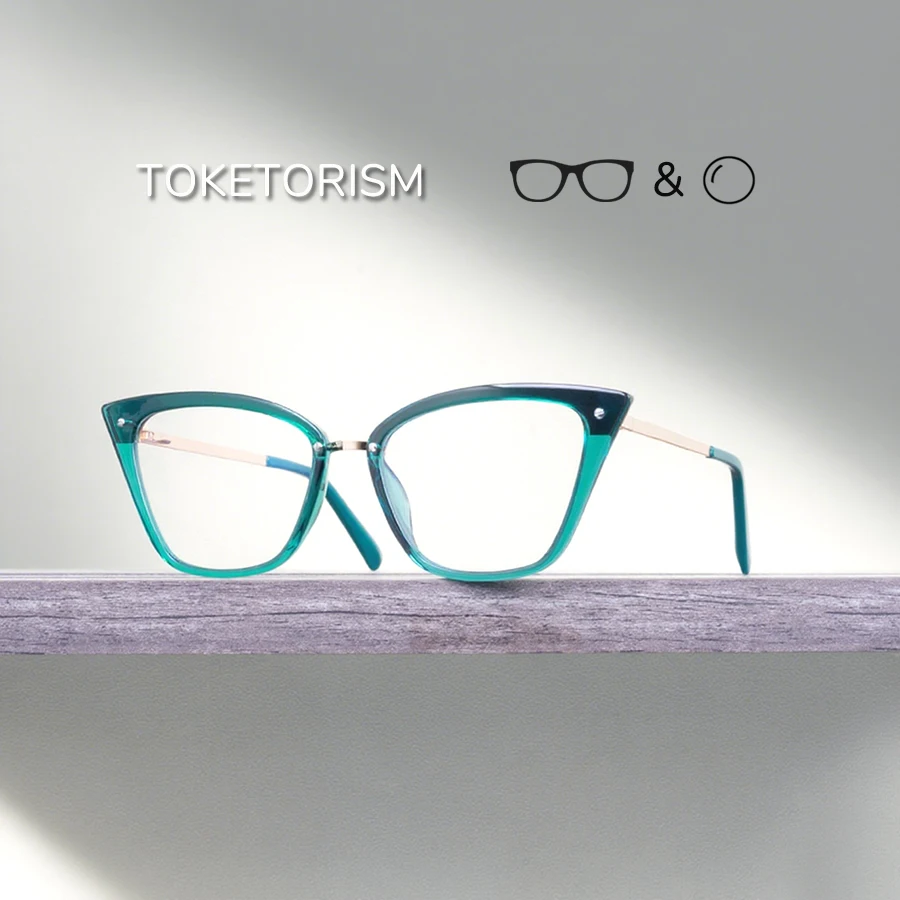 

Toketorism Trendy Eyewear Anti Blue Women's Reading Glasses Finished Myopia Eyeglasses +50+400