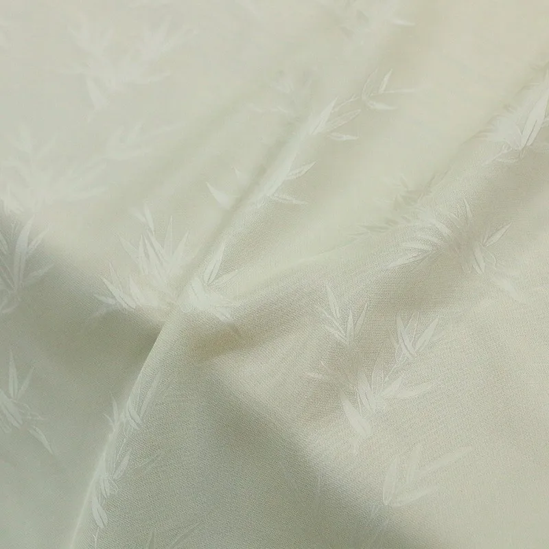 Cream-colored perforated flower ivy silk fabric haute couture shirt dress for spring and summer wide width