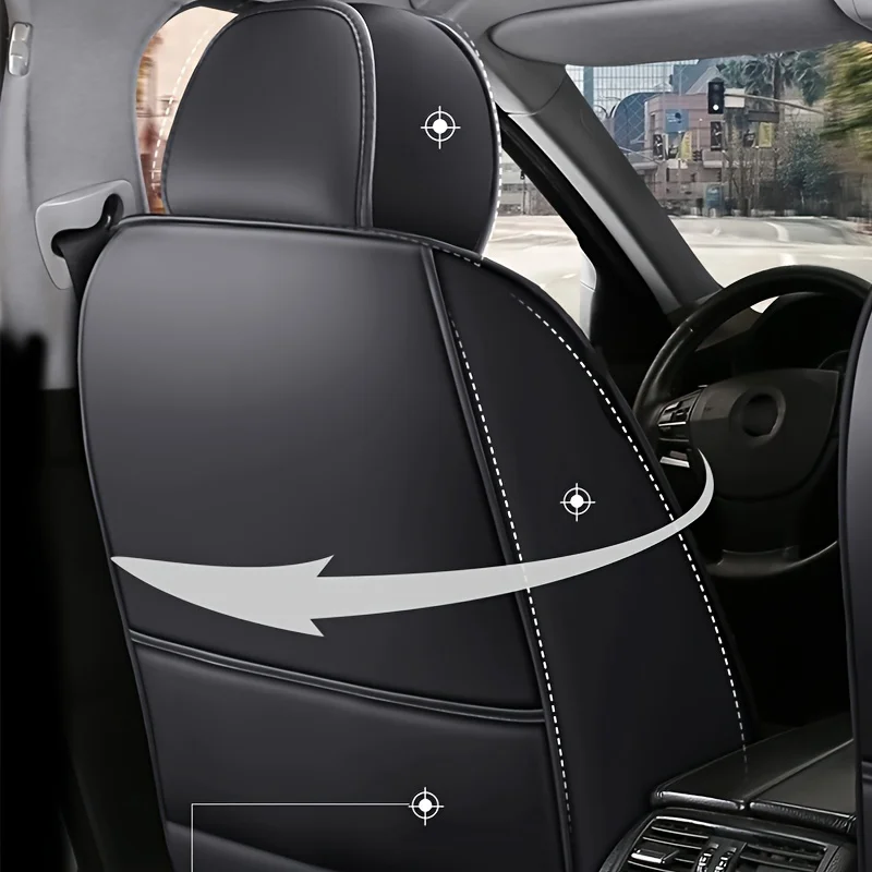 Funda de asiento todo incluido, cojín de asiento de coche de cuero completo, funda de asiento para conductor y pasajero de un solo asiento, almohadilla universal para todas las estaciones