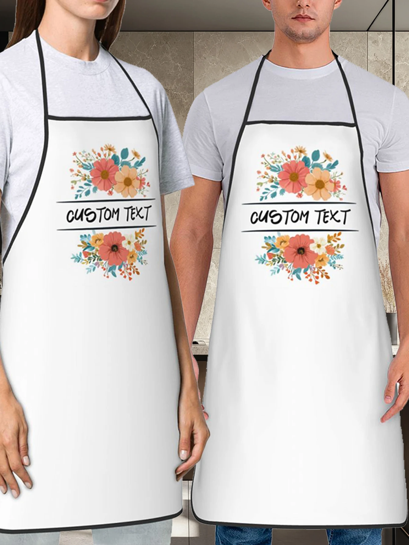 مخصص طباعة النص الرجال المطبخ المئزر التوقيع مآزر المطبخ المنزل الخبز الملابس #4