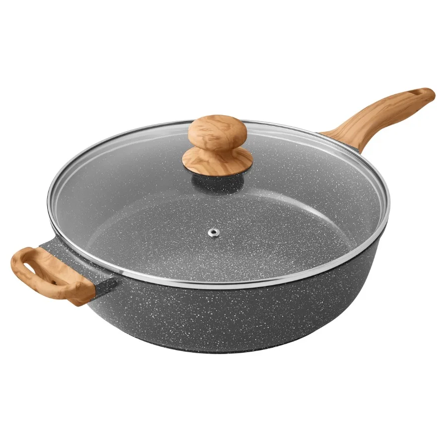 

Prairie Signature 6-Quart Cast Aluminum Jumbo Cooker Saute Pan Charcoal Speckle