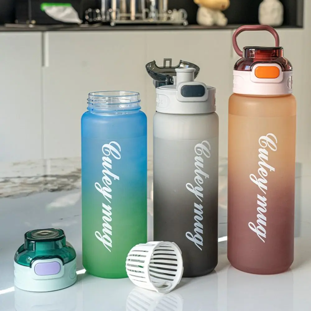 2100ml Sports Kettle with Straw Graduated Leakproof Fitness Water Bottle Portable Dustproof Fitness Drinking Bottle Outdoor