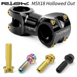 RISK 2/6Pcs M5*18 mm Titanium SL Stem Fixing Bolts MTB Bicycle Bike Steering Stem Handlebar TC4 SL Screw Bicycle Fastening Parts