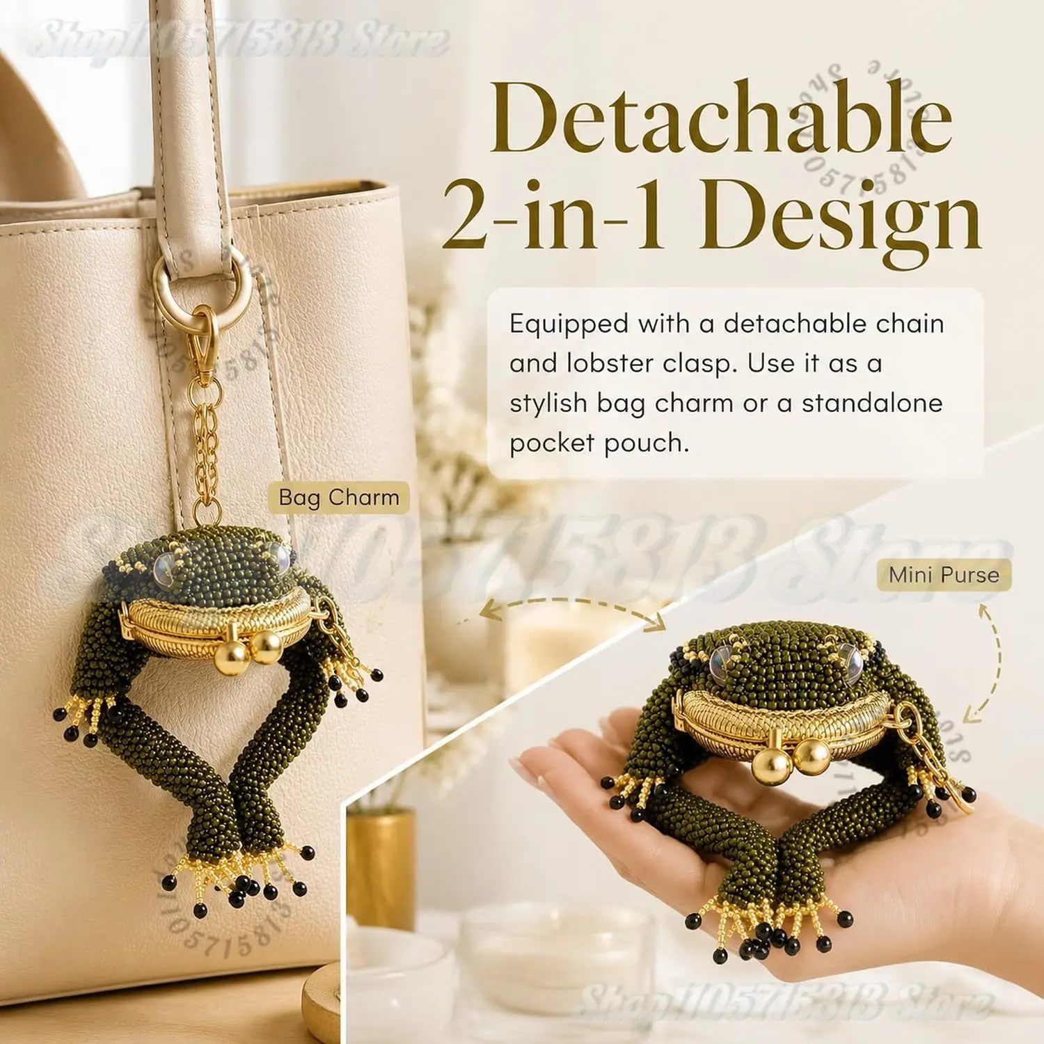 Charming Frog Coin Purse, Kiss Lock Small Pouch Earbuds Keychain Bag Charm, Cute Amphibian Accessory Container 2026