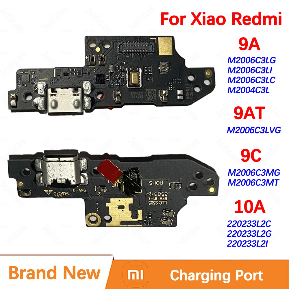 

100% новый оригинальный порт зарядки для Xiaomi Redmi 10A 9A 9C 9AT, быстрая быстрая USB-док-станция для зарядного устройства Connect Flex M2006C3L