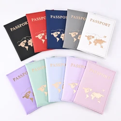 Fashion Passport Protector World Pattern Travel Passport Clip Wallet Gift PU Leather Card Holder Unisex Storage Bag.-zmt