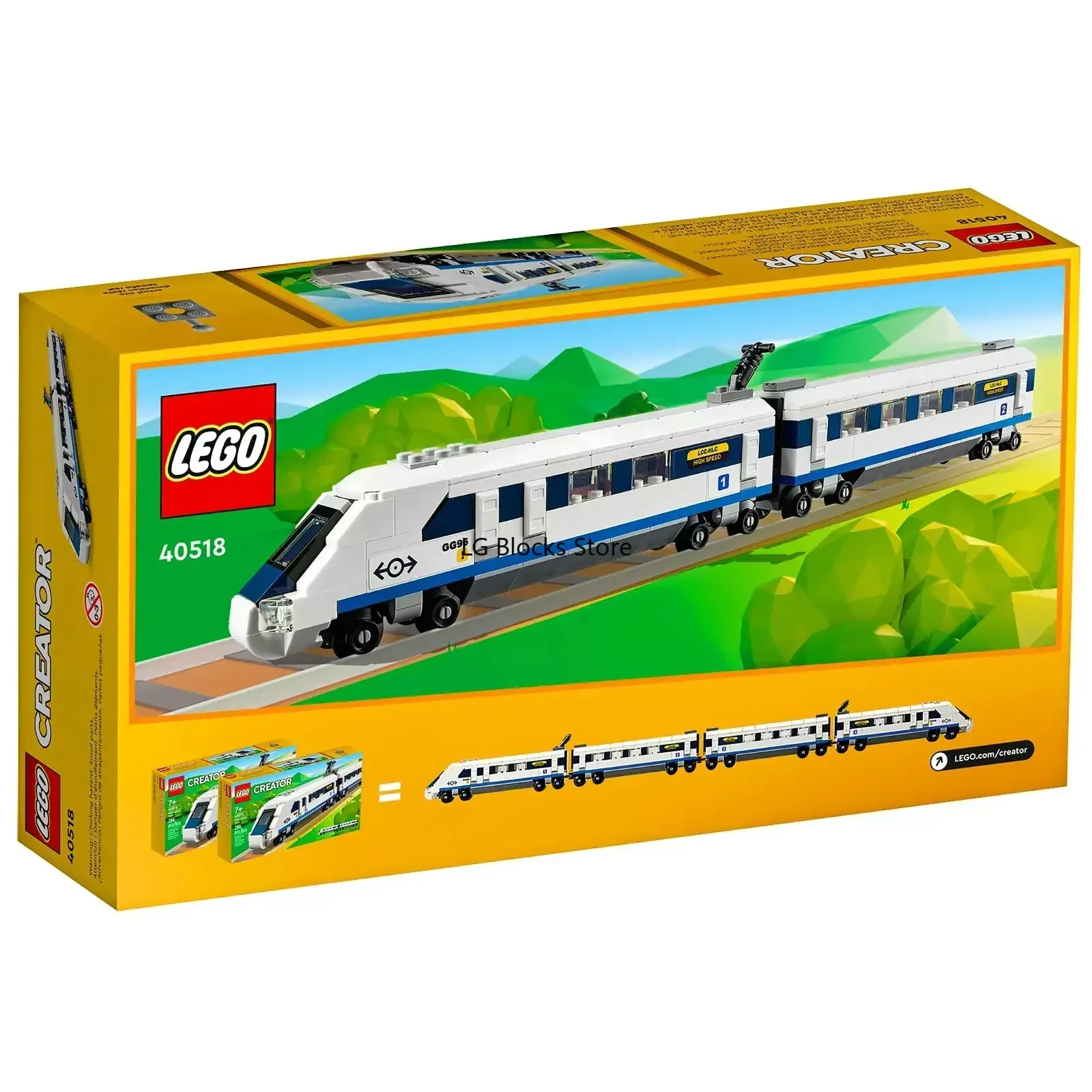 LEGO Creator High-Speed Train 2 Connected Carriages One of Which Contains The Driver’s Compartment and Has A Sloped Front 40518